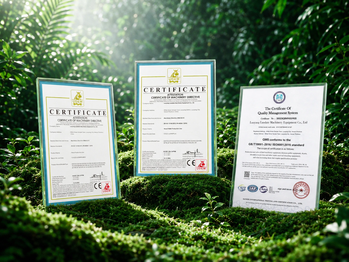 Certifica&ccedil;&otilde;es de qualidade LUODATE