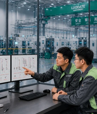 Engenheiros projetando solu&ccedil;&otilde;es para linhas de produ&ccedil;&atilde;o